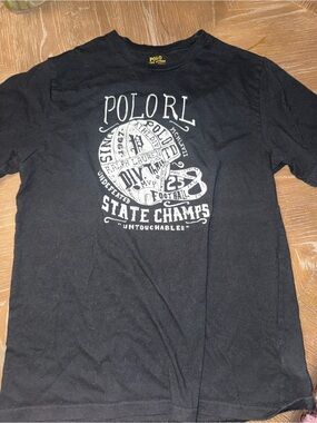 Ralph Lauren Youth  POLO grapic tees -XL 18/20 Black Football